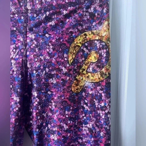 Peloton Cycle x Terez Active Leggings Logo Purple Speckles Womens Size M - Picture 10 of 14